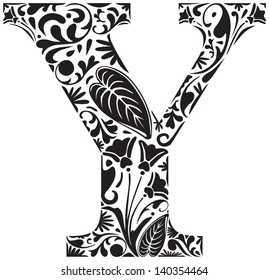 Floral initial capital letter Y