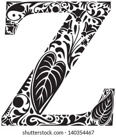 Floral initial capital letter Z