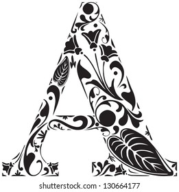 Floral initial letter A