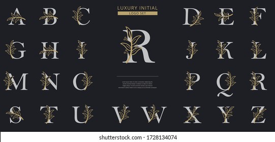 Floral initial letter logo template