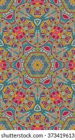 floral intricate doodle  seamless pattern colorful background