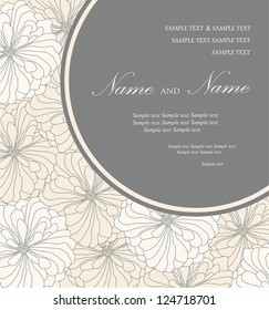 Floral invitation or announcement card.