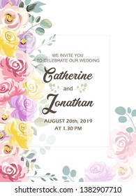 floral invitation background card for wedding, anniversary and many more.