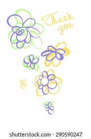 Floral invitation background  hand drawn , vector illustration