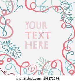 Floral invitation background, template.