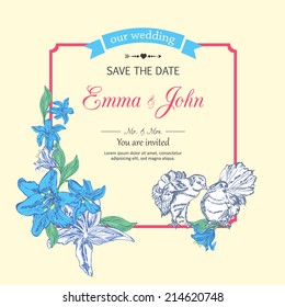Floral invitation background. Vector illustration