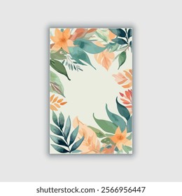 Floral invitation card template design