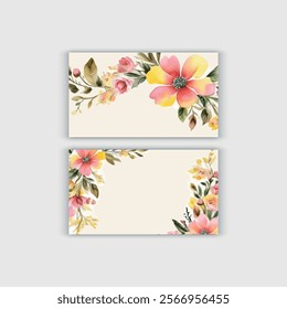 Floral invitation card template design