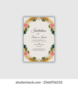 Floral invitation card template design