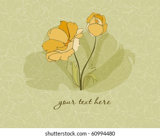 Floral Invitation Card in vector