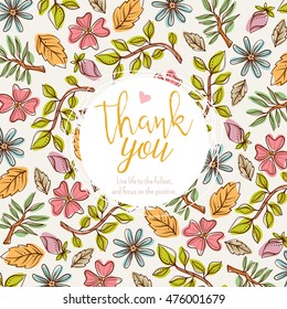Floral invitation card. Vector decorative greeting card with flowers