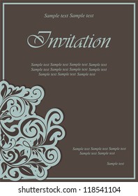 Floral invitation card. Vector illustration