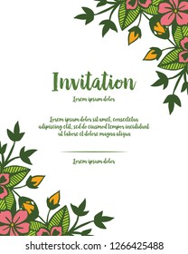 floral invitation cards with beautiful flower vector illustration