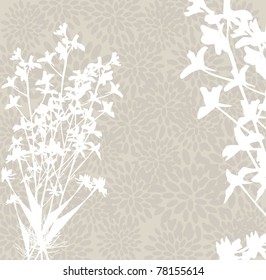 floral invitation for life events with place for text in soft brown colors
