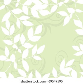 floral invitation for life events with space for text in green colors