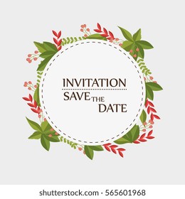 floral invitation save the date