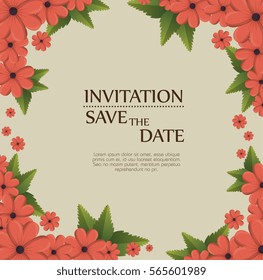 floral invitation save the date