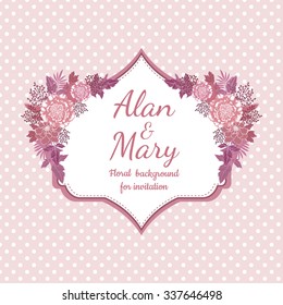 Floral Invitation template. Easy to edit. Perfect for invitations or announcements.