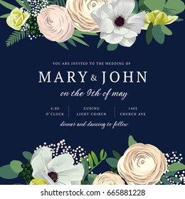 floral invitation vector