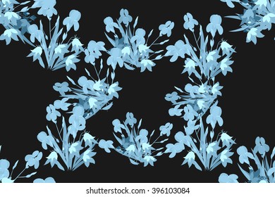 Floral iris bell  background vector illustration. Sprig  background, floral greeting card