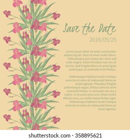 Floral iris retro vintage background, vector illustration