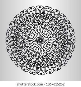 floral islamic geometric pattern mandala of abstract decorative relaxation black and white design