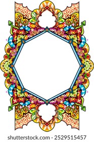 Floral Islamic Mushaf Art Frame Border Ornament
