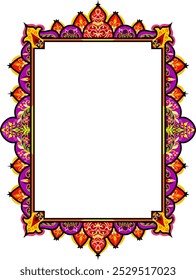 Floral Islamic Mushaf Art Frame Border Colorful Ornament