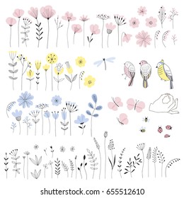floral isolated elements for DIY
