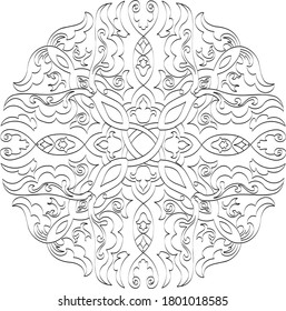 Floral isolated pattern on the white background 3