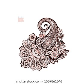 Floral isolated pattern with paisley ornament.