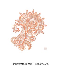 Floral isolated pattern with paisley ornament.