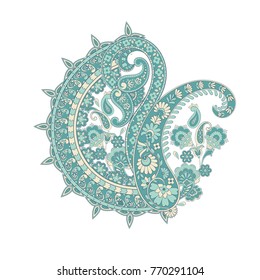 Floral isolated pattern with paisley ornament.
