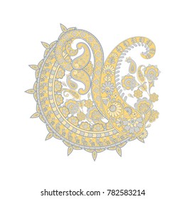 Floral isolated pattern with paisley ornament.