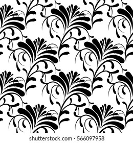 Floral Isolated Seamless Pattern Vector White Stock Vector (Royalty ...