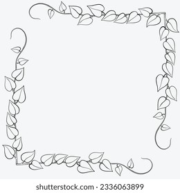 Floral ivy drawing decorative ornament flat design. Vector illustration.