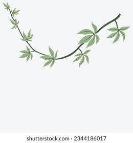 Floral ivy drawing decorative ornament flat design. Vector illustration.