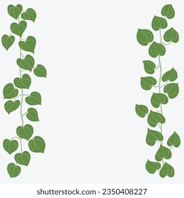 Floral ivy drawing decorative ornament flat design. Vector illustration.