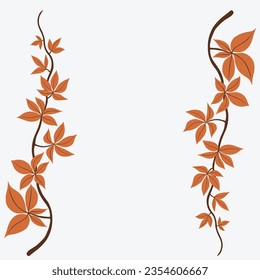 Floral ivy drawing decorative ornament flat design. Vector illustration.