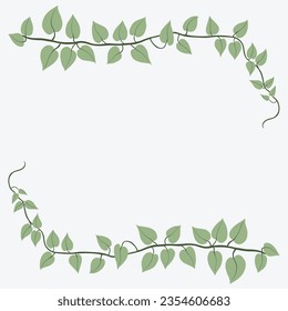Floral ivy drawing decorative ornament flat design. Vector illustration.
