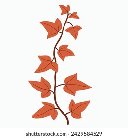 Floral ivy drawing decorative ornament flat design. Vector illustration.