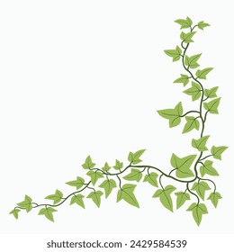 Floral ivy drawing decorative ornament flat design. Vector illustration.