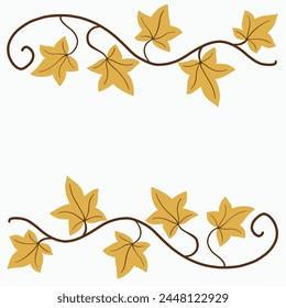 Floral ivy drawing decorative ornament flat design. Vector illustration.