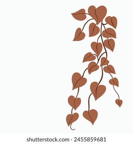 Floral ivy drawing decorative ornament flat design. Vector illustration.