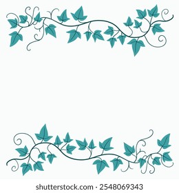 Floral ivy drawing decorative ornament flat design. Vector illustration.