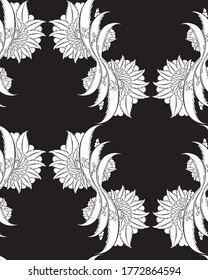 Floral Iznik style seamless pattern, tile, wallpaper, wrapping paper and background design. Repeating design element for web and print