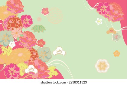 Floral Japanese pattern background illustration