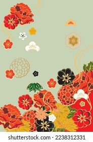 Floral Japanese pattern background illustration