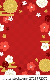 Floral Japanese pattern background_Vector illustration
