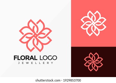 Floral Jewellery Logo Vector Design. Abstract emblem, designs concept, logos, logotype element for template.